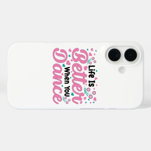 Cute Dancer Saying Pink & Teal Confetti Case-Mate iPhone Hülle (Rückseite (Horizontal))