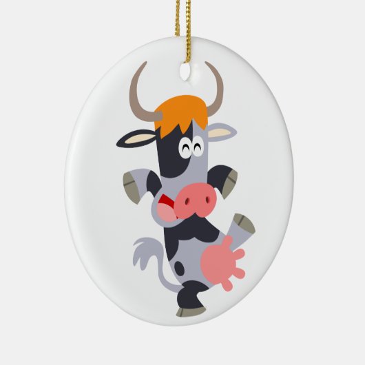 Cute Dancing Cartoon Cow Ornament (Rechts)