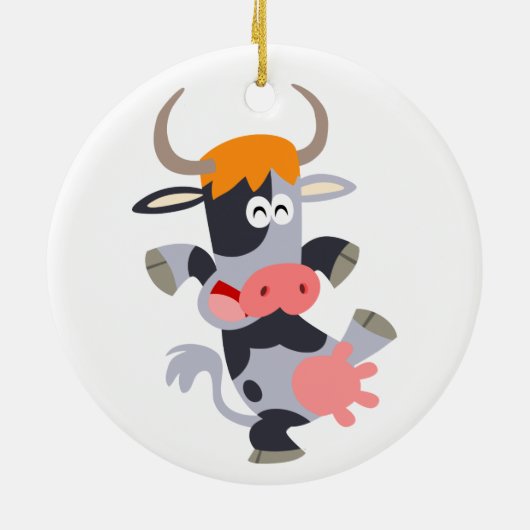 Cute Dancing Cartoon Cow Ornament (Hinten)