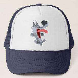 Cute Dancing Cartoon Wolf Truckerkappe