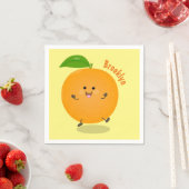 Cute dancing orange citrus fruit serviette (Beispiel)
