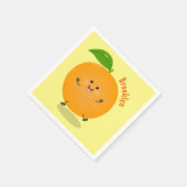 Cute dancing orange citrus fruit serviette (Ecke)