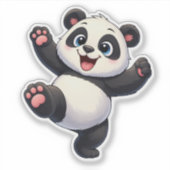 Cute Dancing Panda Custom-Cut Vinyl Sticker (Vorderseite)