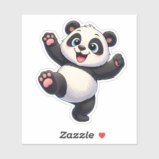 Cute Dancing Panda Custom-Cut Vinyl Sticker (Blatt)