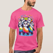Cute Dancing Rainbow Pandas Edm Festival T-Shirt (Vorderseite)