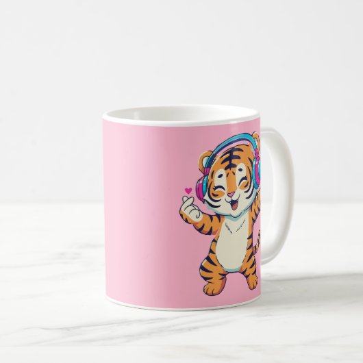 Cute Dancing Tiger  Kaffeetasse (VorderseiteRechts)