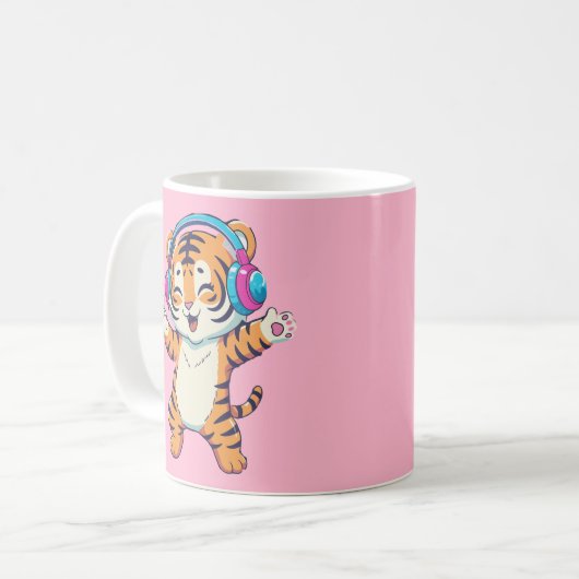 Cute Dancing Tiger Kaffeetasse (Vorderseite Links)