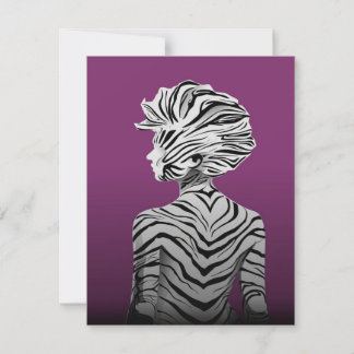 Cute Dancing Zebra Canvas Einladung