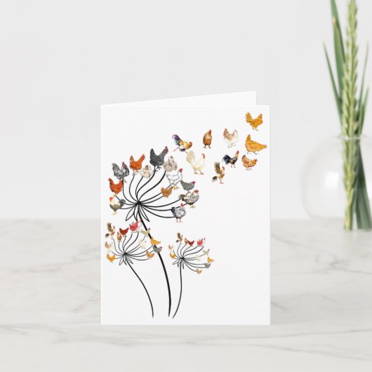 Cute Dandelion Chickens Lover Shirts For Women Gir Karte (Vorderseite)