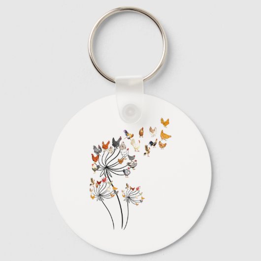 Cute Dandelion Chickens Lover Shirts For Women Gir Schlüsselanhänger (Vorderseite)