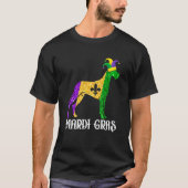 Cute Dane Dog Lover Mardi Gras Party Jester Mask T-Shirt (Vorderseite)