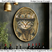 Cute Dapper Steampunk Tabby Cat ET7L Decoupage Seidenpapier