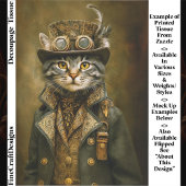 Cute Dapper Steampunk Tabby Cat ET7R Decoupage Seidenpapier