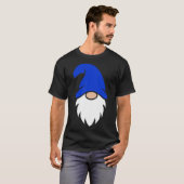 Cute Dark Blue Christmas Gnome T-Shirt (Vorne ganz)