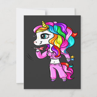 Cute Darts Player Unicorn Girl Funny Darts Women Einladung
