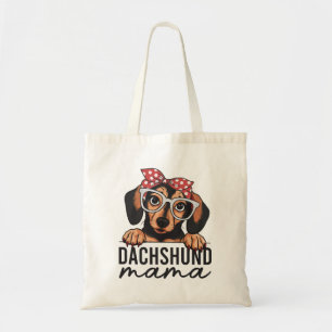 Cute Daschund Mama Illustration Tote Bag Tragetasche