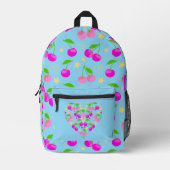 Cute Decora Kei Cherry Patterned Bedruckter Rucksack (Vorderseite)