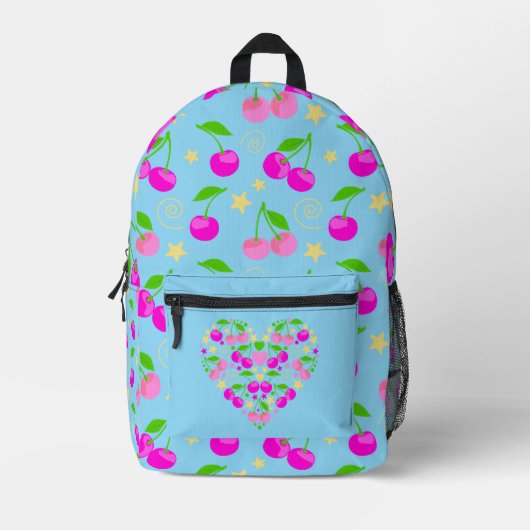 Cute Decora Kei Cherry Patterned Bedruckter Rucksack (Vorderseite)