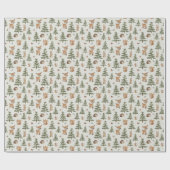 Cute Deer and Woodland Animals Christmas Geschenkpapier (Flach)