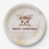 Cute Deer Christmas Paper Plates Festive Tableware Pappteller (Vorderseite)