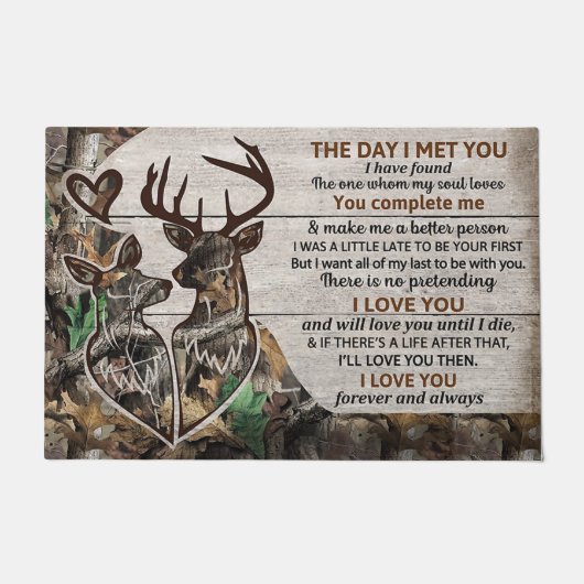 Cute Deer Couples Doormat, Lovely Letter Fußmatte (Vorderseite)