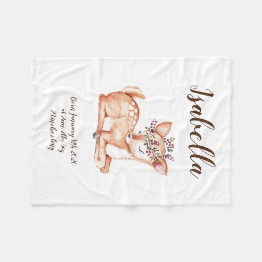 Cute Deer Fleece Blanket (Vorderseite (Horizontal))