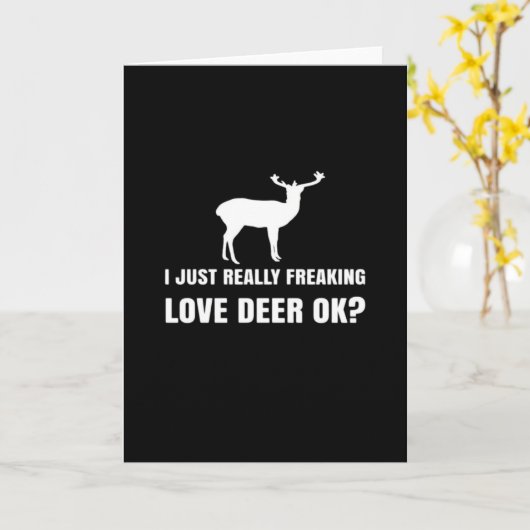 Cute Deer Lover Trendy Modern Aesthetic Karte (Gelbe Blume)