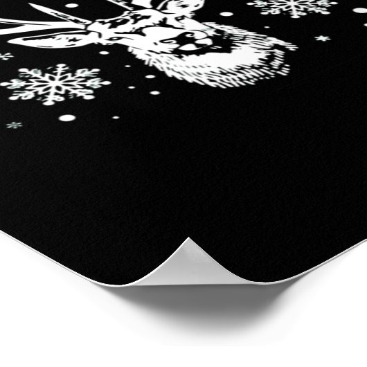 Cute Deer Merry Xmas Merry Christmas Happy New Yea Poster (Ecke)