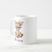 Cute Deer Reading a Book Custom Kaffeetasse (Vorderseite Links)