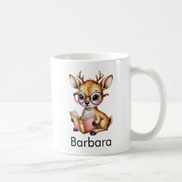 Cute Deer Reading a Book Custom Kaffeetasse