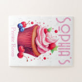 Cute Delicious Pink Strawberry Cupcake Puzzles  (Horizontal)