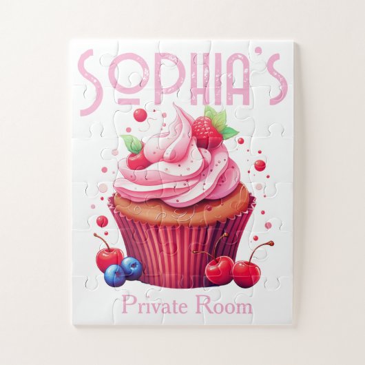 Cute Delicious Pink Strawberry Cupcake Puzzles  (Vertikal)