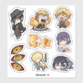 Cute Demon Hunters Stickers – Chibi Slayer Style Aufkleber (Blatt)