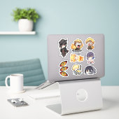 Cute Demon Hunters Stickers – Chibi Slayer Style Aufkleber (Laptop auf Schreibtisch)