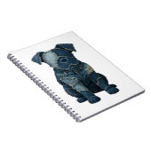 Cute Denim Patchwork Art Dog T-Shirt Notizblock (Rechte Seite)
