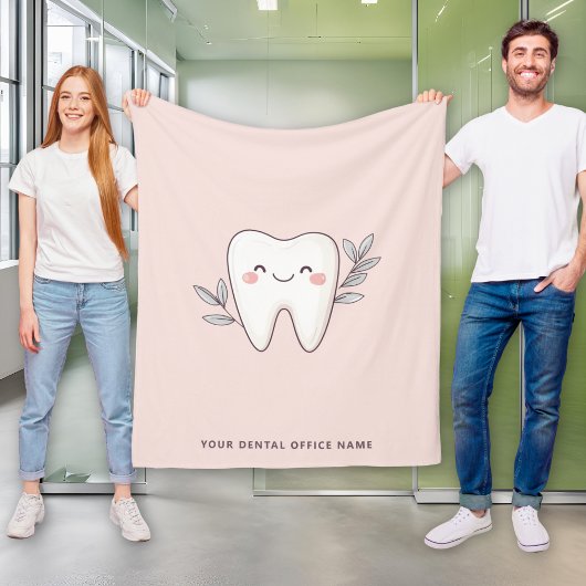 Cute Dental Office Personalized Pink Fleecedecke