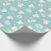 Cute Dental pattern blue Brush your Teeth Geschenkpapier (Ecke)
