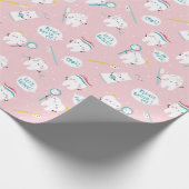 Cute Dental pattern Pink Brush your Teeth Geschenkpapier (Ecke)