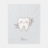 Cute Dental Personalized Grey Fleecedecke (Vorderseite)