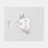 Cute Dental Personalized Grey Fleecedecke (Vorderseite (Horizontal))