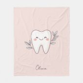 Cute Dental Personalized Pink Fleecedecke (Vorderseite)