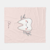 Cute Dental Personalized Pink Fleecedecke (Vorderseite (Horizontal))