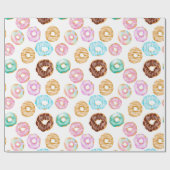 Cute desert sweet donuts illustration pattern geschenkpapier (Flach)