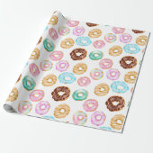 Cute desert sweet donuts illustration pattern geschenkpapier (Ungerollt)