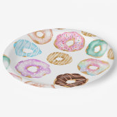 Cute desert sweet donuts illustration pattern pappteller (Schrägansicht)