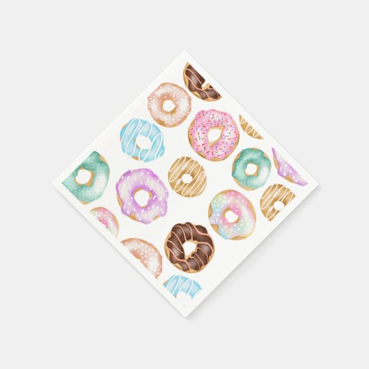 Cute desert sweet donuts illustration pattern serviette (Ecke)