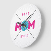 Cute Design Text Best Mom Ever for Mothers day  Große Wanduhr (Winkel)