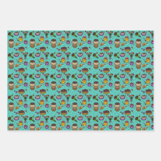 Cute dessert-inspired patterns wrapping paper geschenkpapier set (Vorderseite 3)