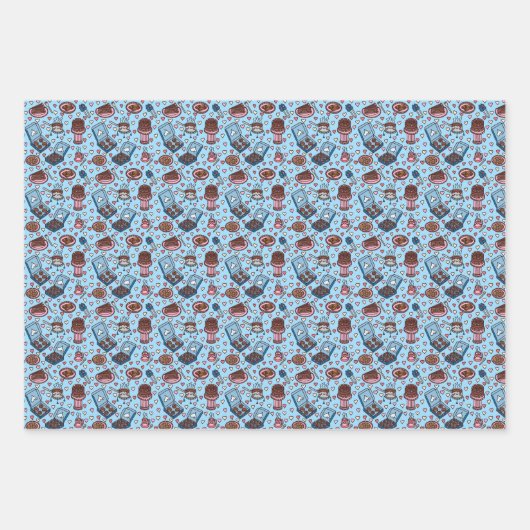 Cute dessert-inspired patterns wrapping paper geschenkpapier set (Vorderseite 2)