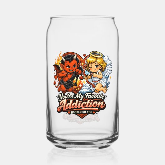 Cute Devil & Angel Valentine Day Love Design Dosenglas (Vorderseite)